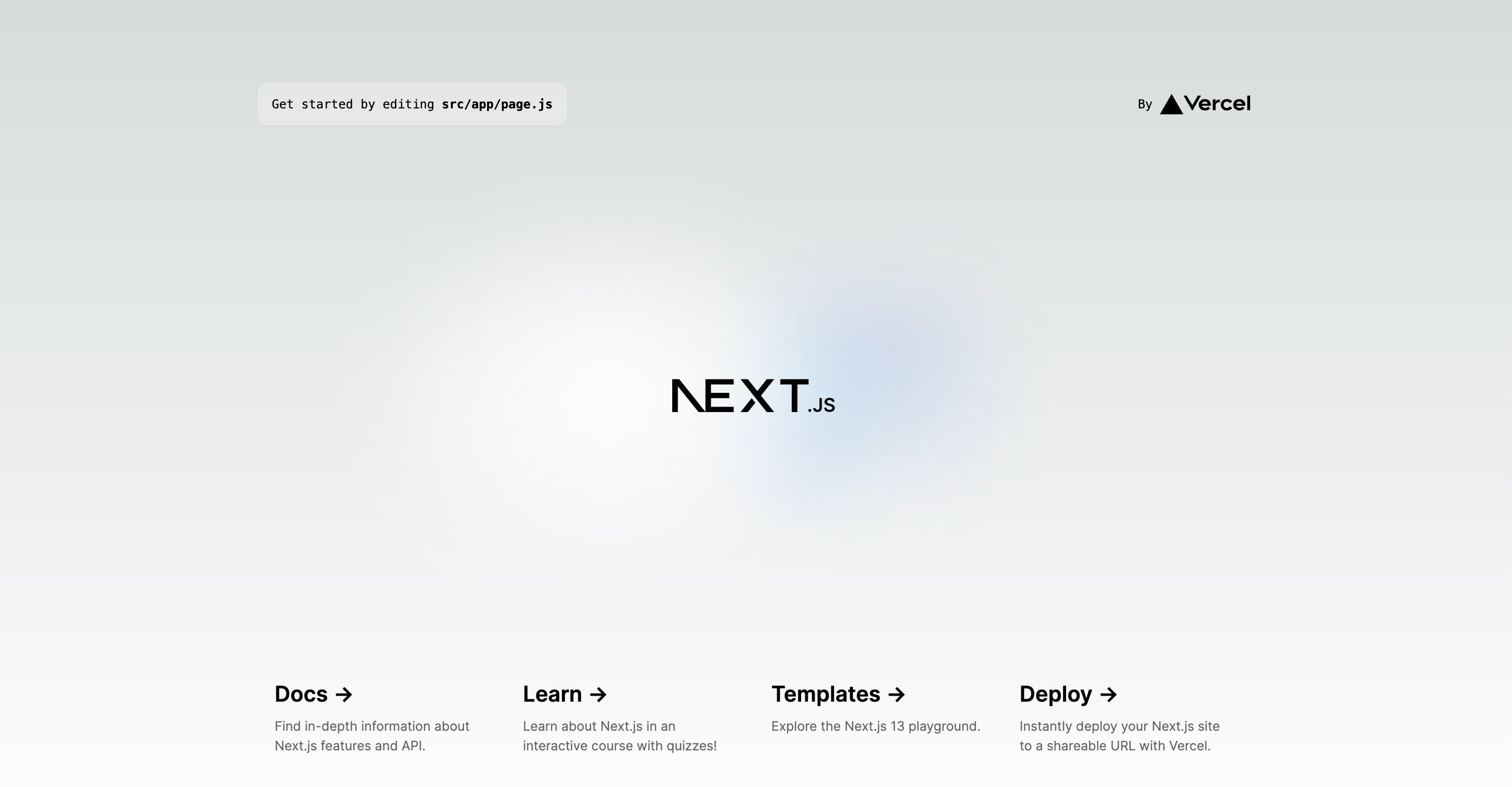 An image of Next.js project homepage.